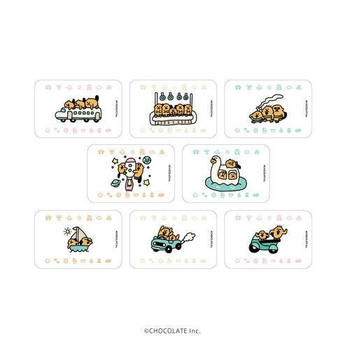 『ラッコズ』スクエア缶バッジ(横長) 01/乗り物ver. BOX(全8種)(描き下ろし)